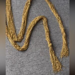 Zara Rope Chain Necklace Long Gold Multi-Chain